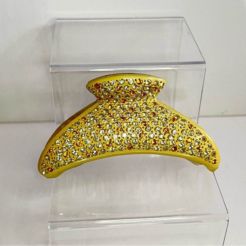 Vintage Mustard Swarovski Crystal Hair Claw Clip